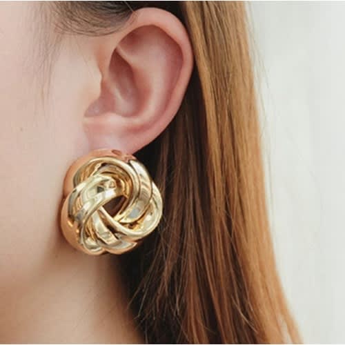 Ladies Stainless Hoop Earring - Gold
