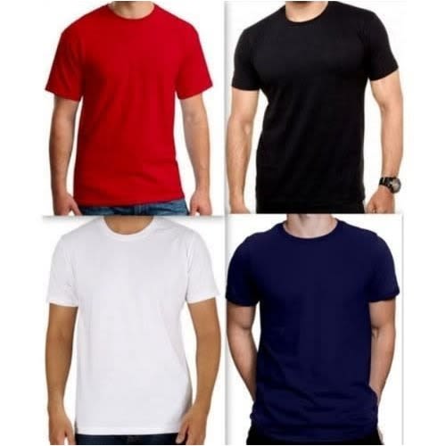 4 Set Plain Unisex Round Neck