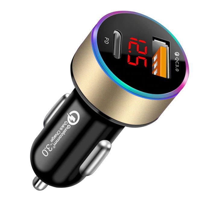 USB Car Charger Quick Charge QC3.0+PD Type C Mobile Phone