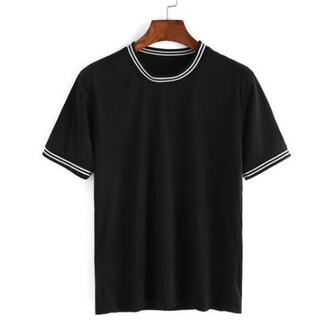 Men's Black Plain T-shirt