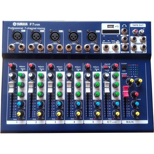 7 Channels Audio Mixer With USB Input And Phantom Light.