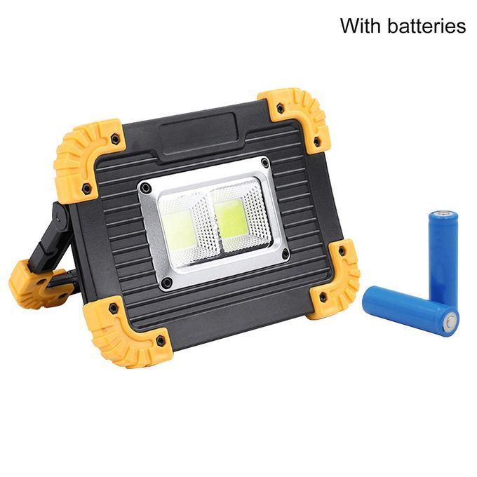 MT   Portable Work Light Spotlight 18650 For Hunting Camping Outdoor Light-Black & Yellow