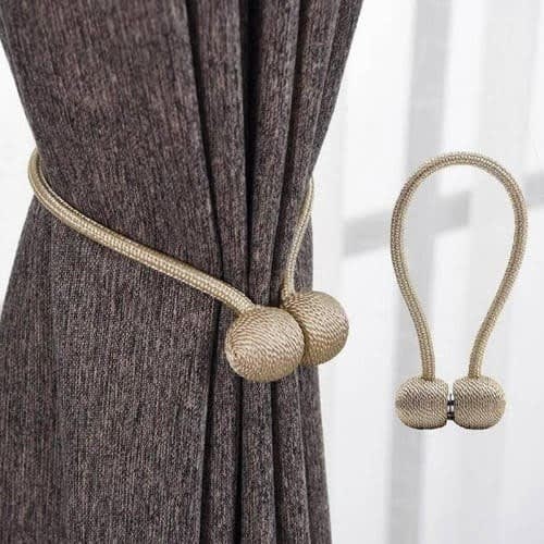 Decorative Woolly Magnetic Rope Tiebacks- Holders & Curtain Clips