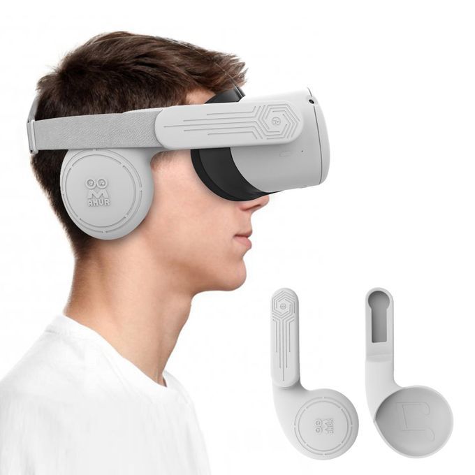 1 Pair Silicone VR Headset Accessories Headphone Ear Muffs For Grey