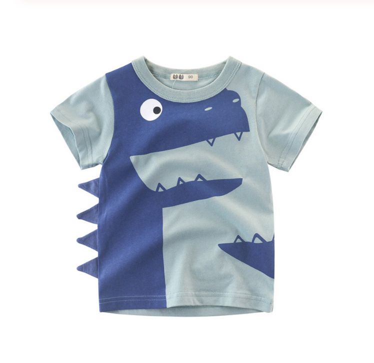 Cartoon Print Baby Boys T Shirt For Summer Infant Kids T-Shirts Cotton Toddler Letter Tops