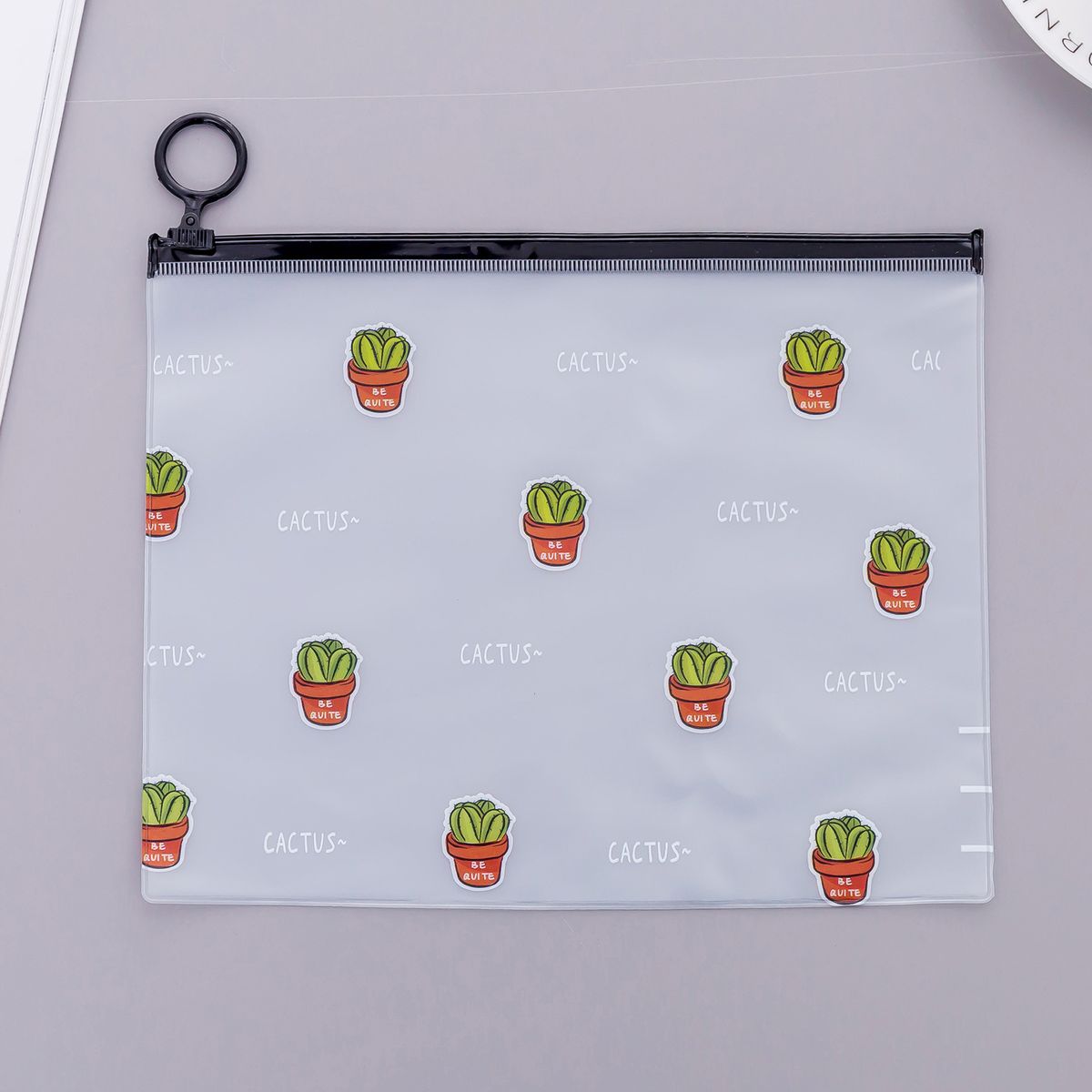 Cute File Pocket PVC Zipper Bag Transparent Pencil Case
