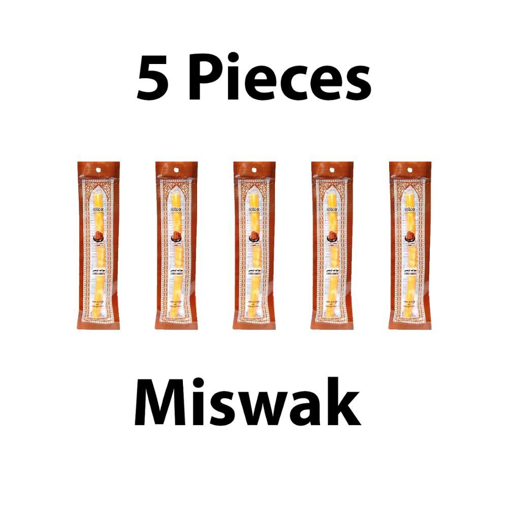 Set Of 5 Pieces Miswak Sewak Chew Stick Fresh Natural