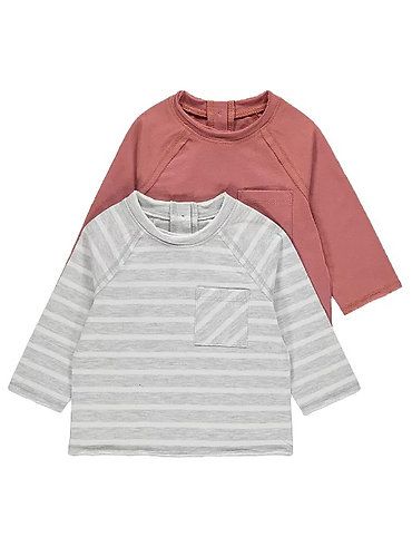 Assorted Stripe Raglan Long Sleeve Tops 2 Pack 9-12 MONTHS