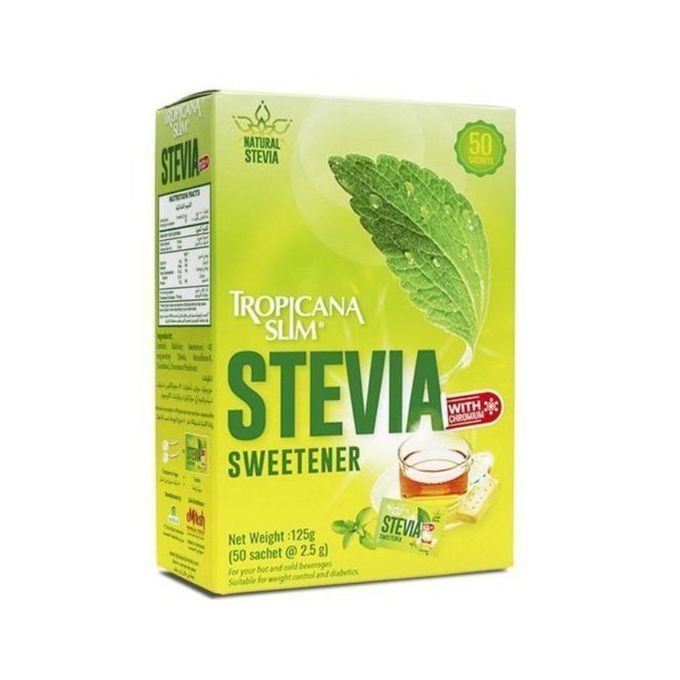 Tropicana Slim Natural Stevia Sweetener +Chromium - 50 Satchets