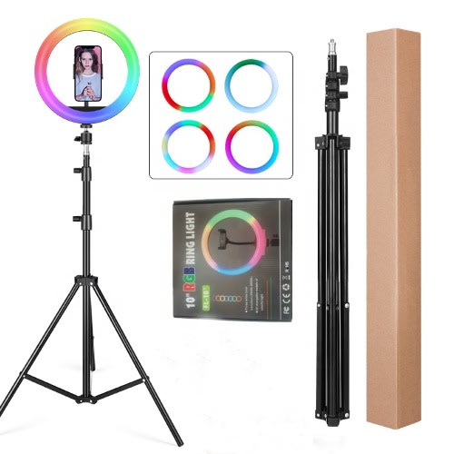 10 Inch Rgb Ring Light With Tripod Stand