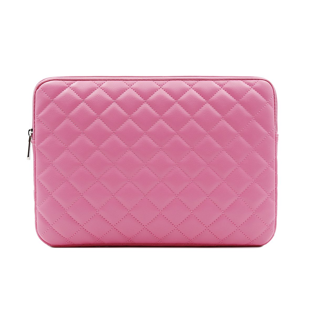 14 Inch Laptop Sleeve Diamond PU Leather Case-Pink