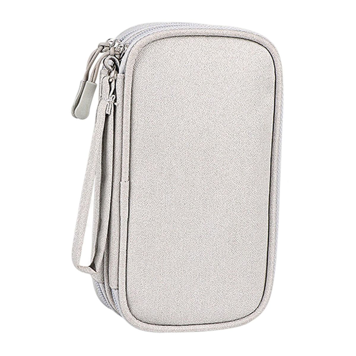 Travel Cable Organizer Bag Double Layer Carry Bag Storage Cases Gray