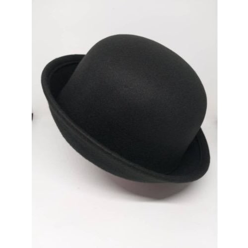 Classy Unisex Suede Bowler Hat - Black