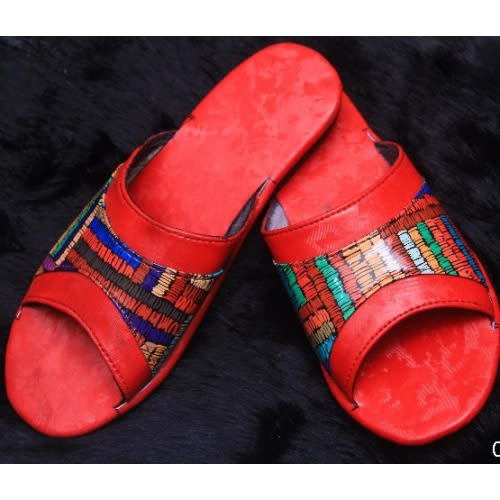 Flat Slipper - Red & Multi-colored