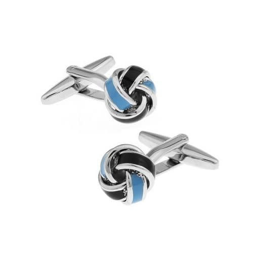 Men's Knot Cufflinks - Blue & Black