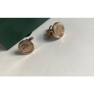 Men's Round Steel Cuff Links -Gold