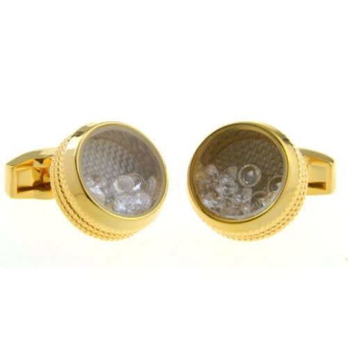Crystal Cufflinks - Gold