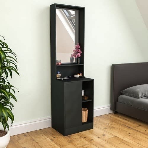 Dressing Table With Mirror Black