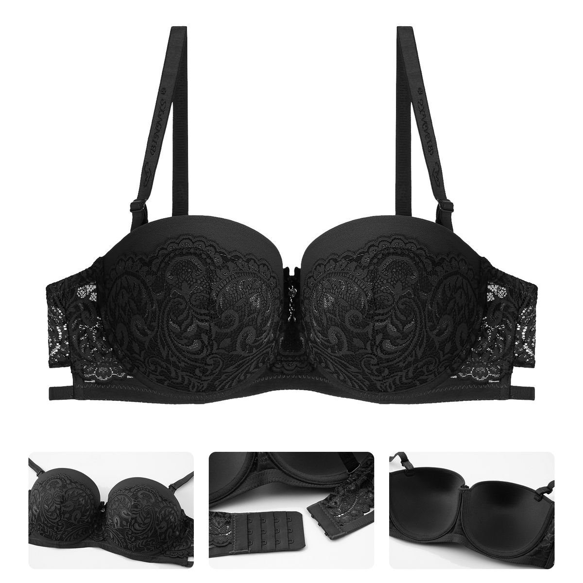 Plus Size Underwire Comfortable Lace Design Bra For Women