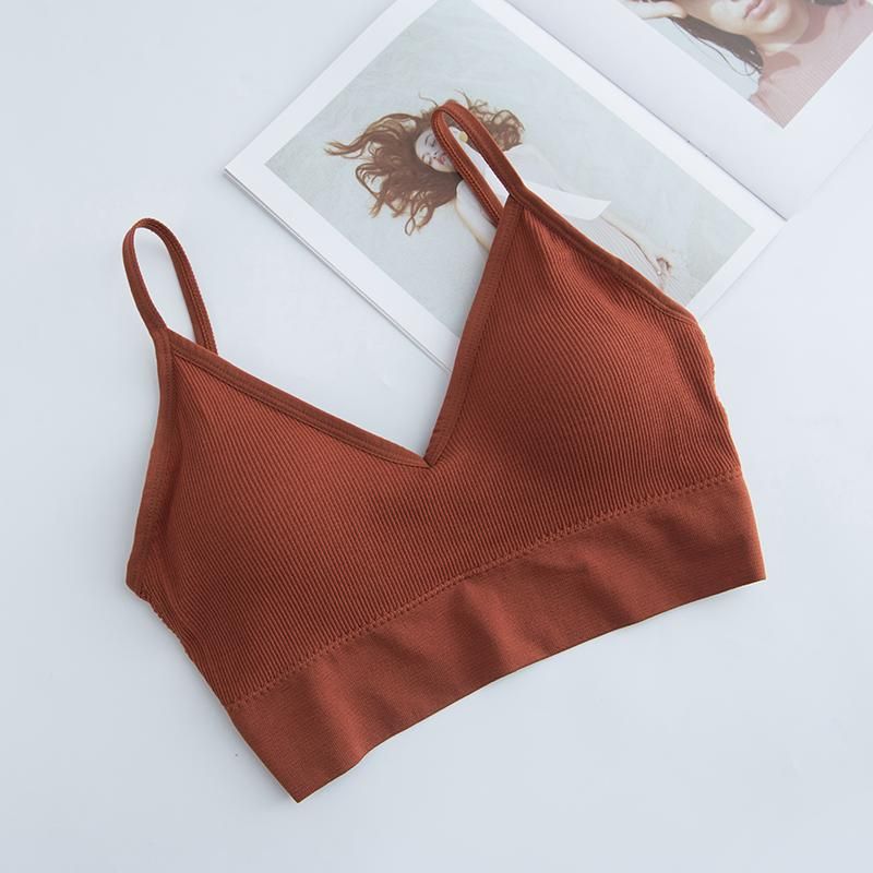 Tube Top with Push-up for Women Sexy Lingerie Fitness Bra Bralette Cotton Top Wireless Sport Solid Underwear