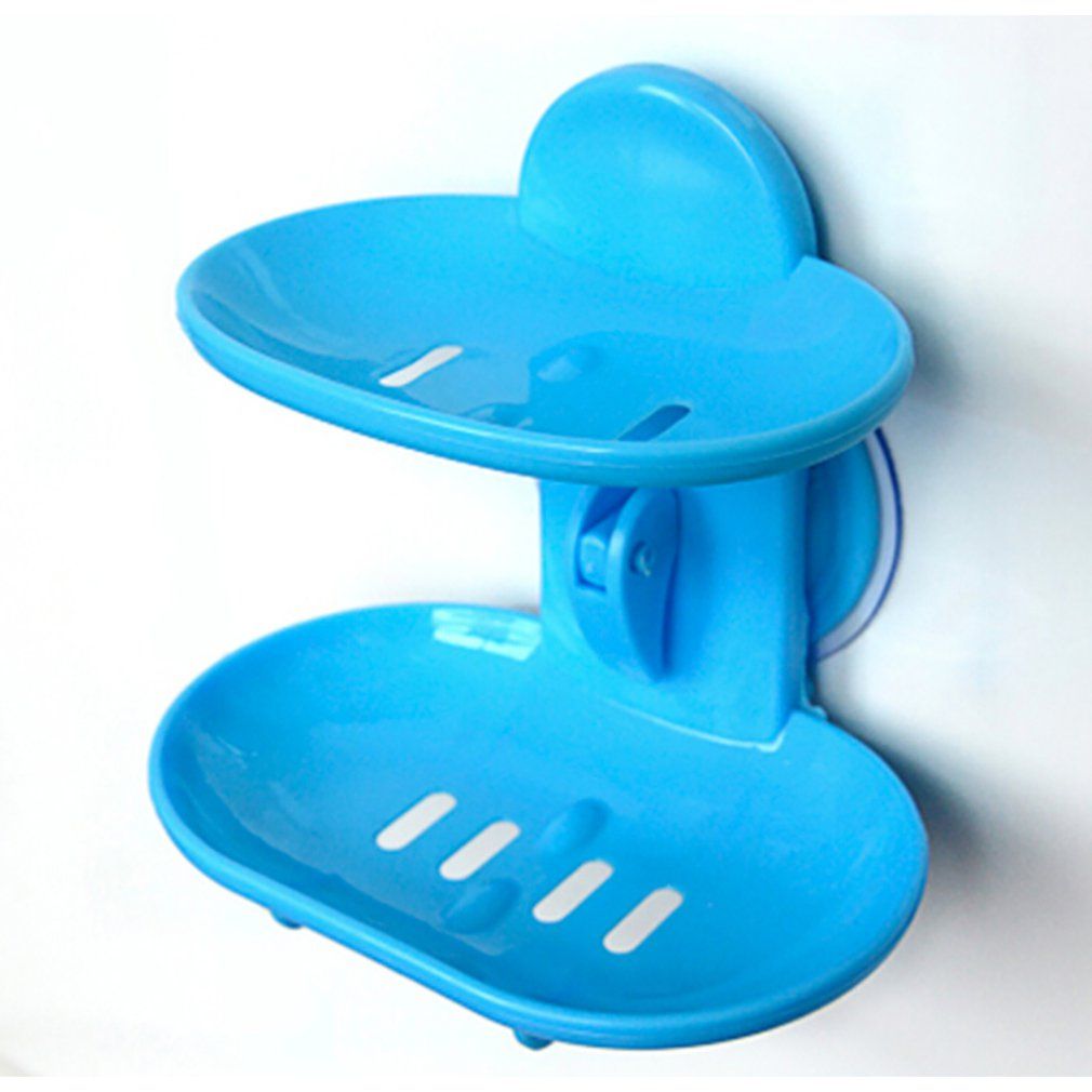 Fashionable Double Layers Home Bathroom Soap Dishes Holder Rack Soap Basket