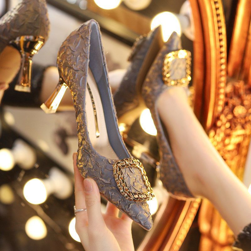 Unique Design High Heels Coming-of-age Ceremony Heel -Blue