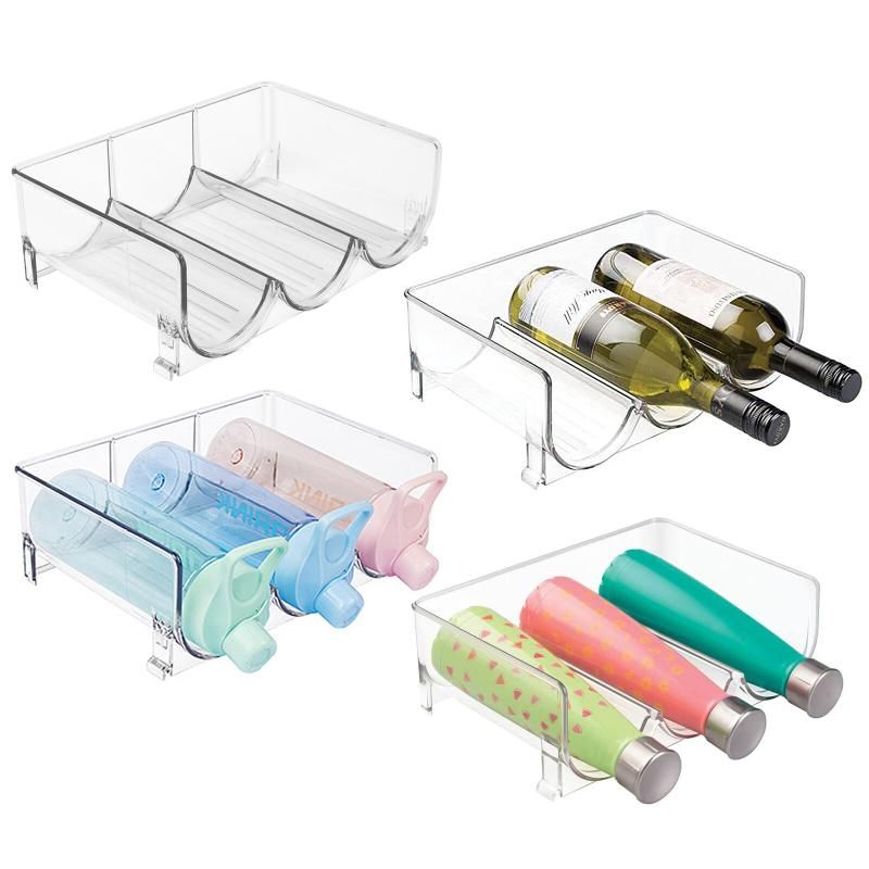 Free-Standing 3 Bottle Plastic Wine Rack Organizer (4pcs)