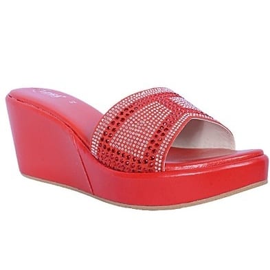 Wedge Slippers - Red
