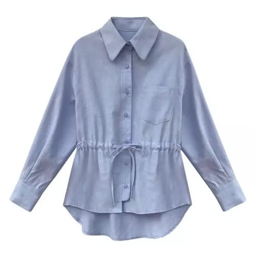 Draw String Shirt-Blue