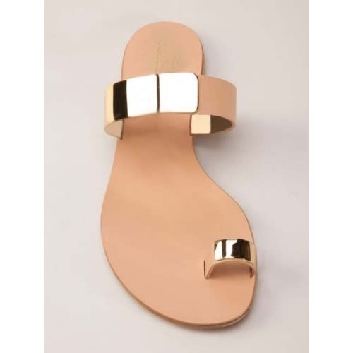 Women's Casadei Gorgeous Flat Slippers - Gold