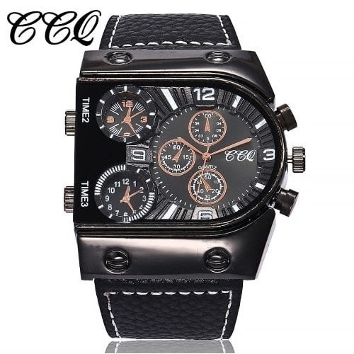 Long Lasting Super Sophisticated Leather Wristwatch - Black