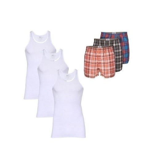 Men's Underwear - Singlets & Boxers - Set of 6