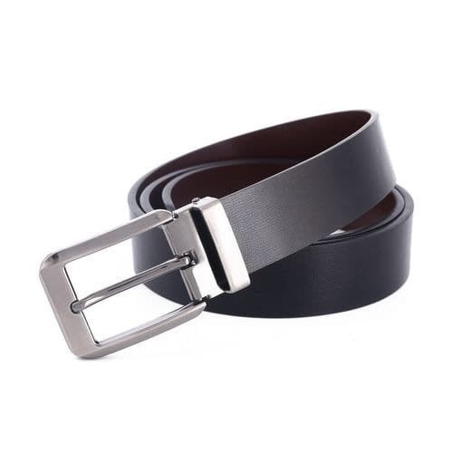 Genuine Reversible Leather Belts For Men - Black