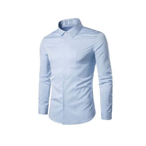 Men's Corporate Plain Long Sleeve Shirt - Sky Blue