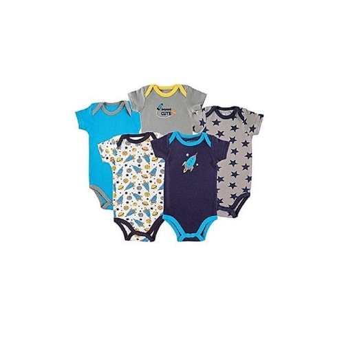 5 Pack Short Sleeve Baby Bodysuits