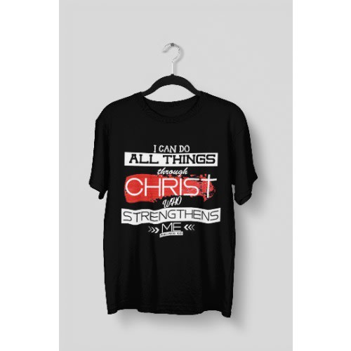I Can Do All Things Christian T-shirt - Black