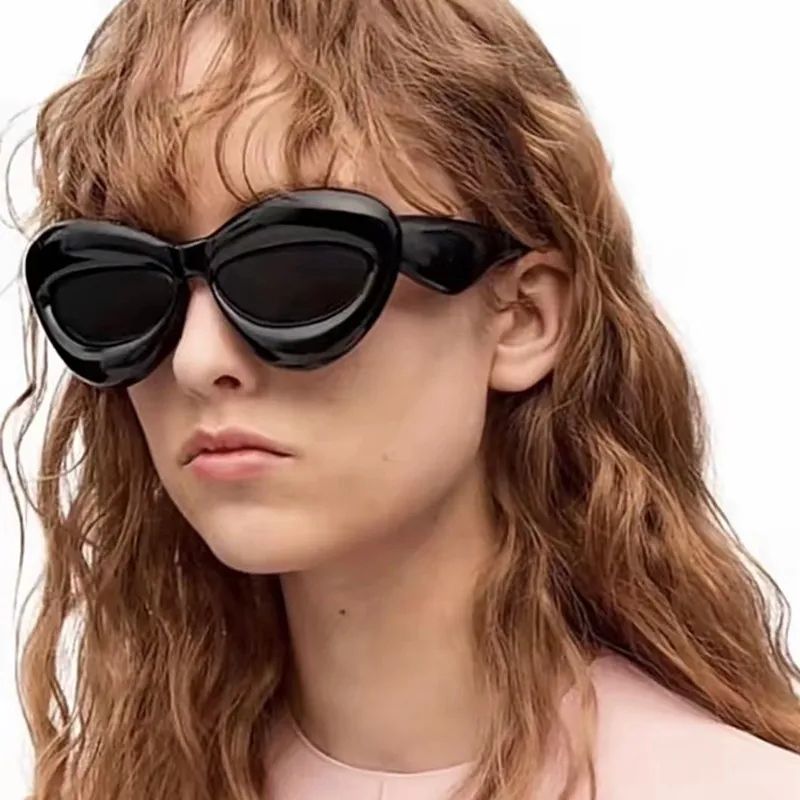 New Unique Trendy Candy Color Lip Shape Cat Eye Women Sunglasses