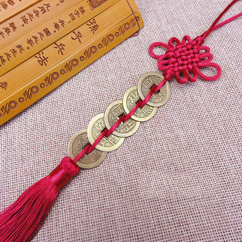 1 Pcs Five Emperor Money Lucky Charm Ancient Coin Red