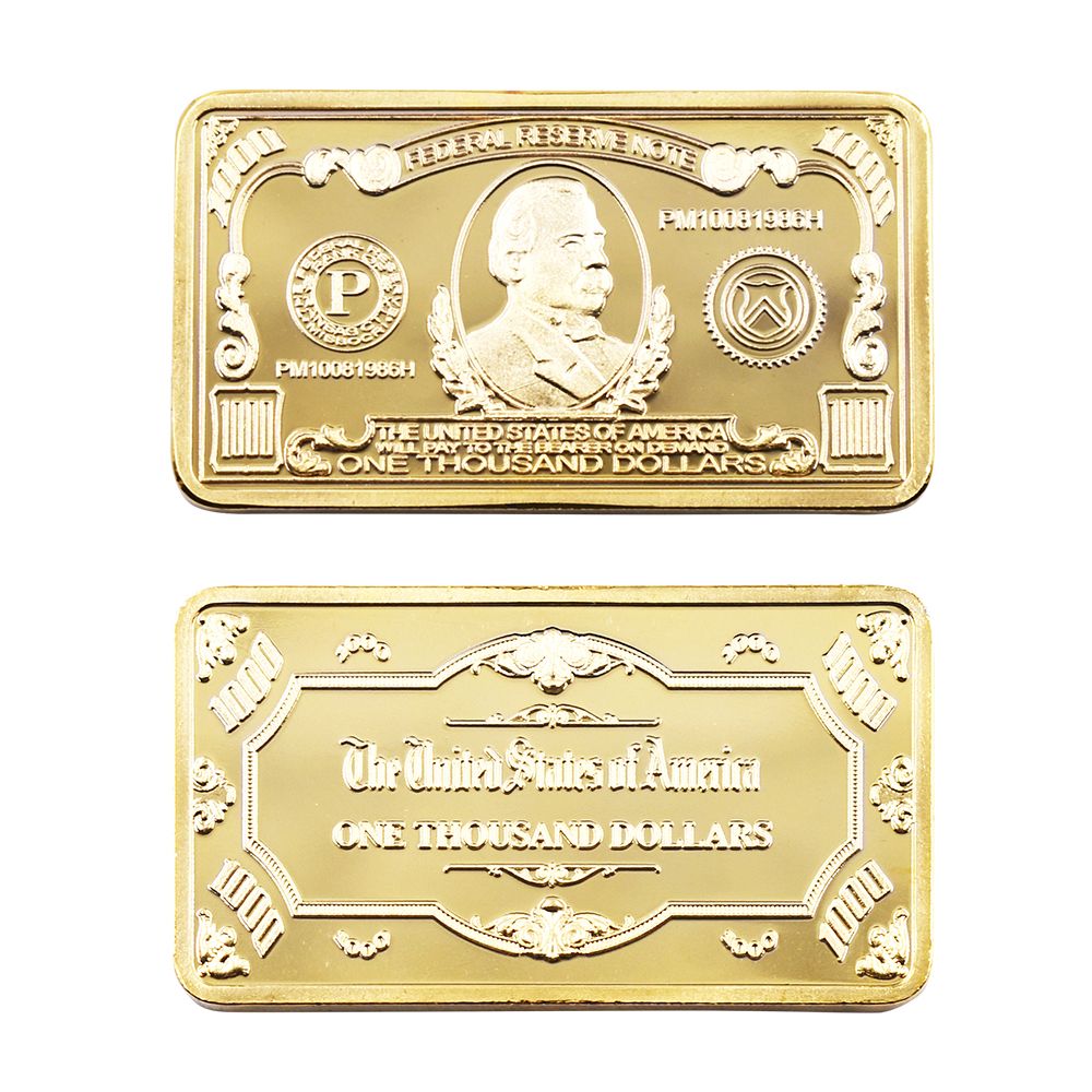 999.9 Gold Plated American Bar One Thousand American Bank