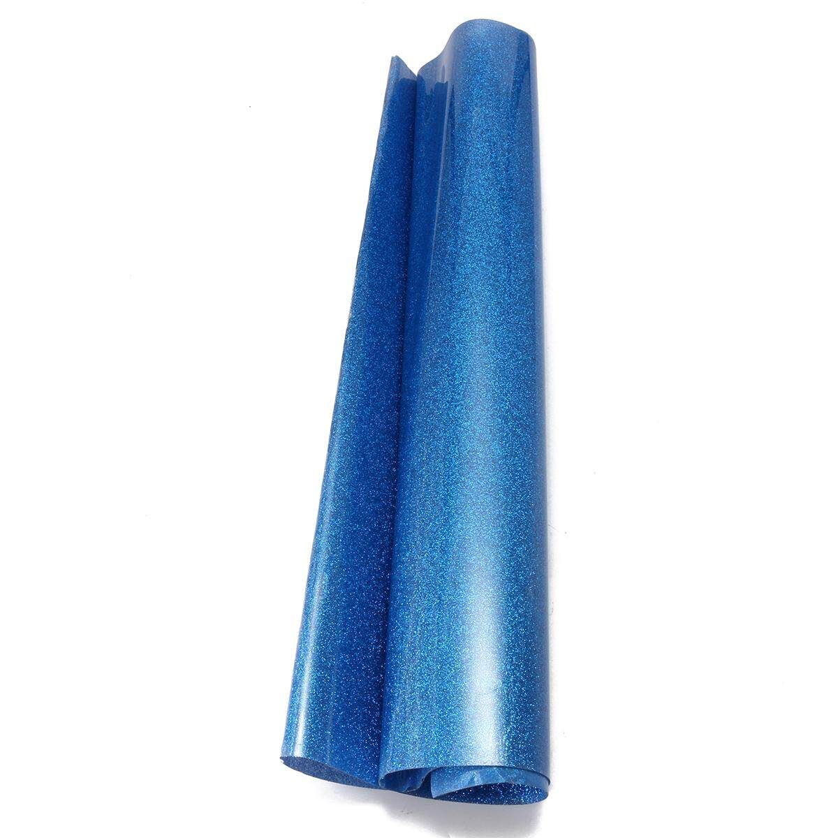 39'' Glitter Heat Transfer Vinyl Film Heat Press Cut For Plotter T-shirt Blue