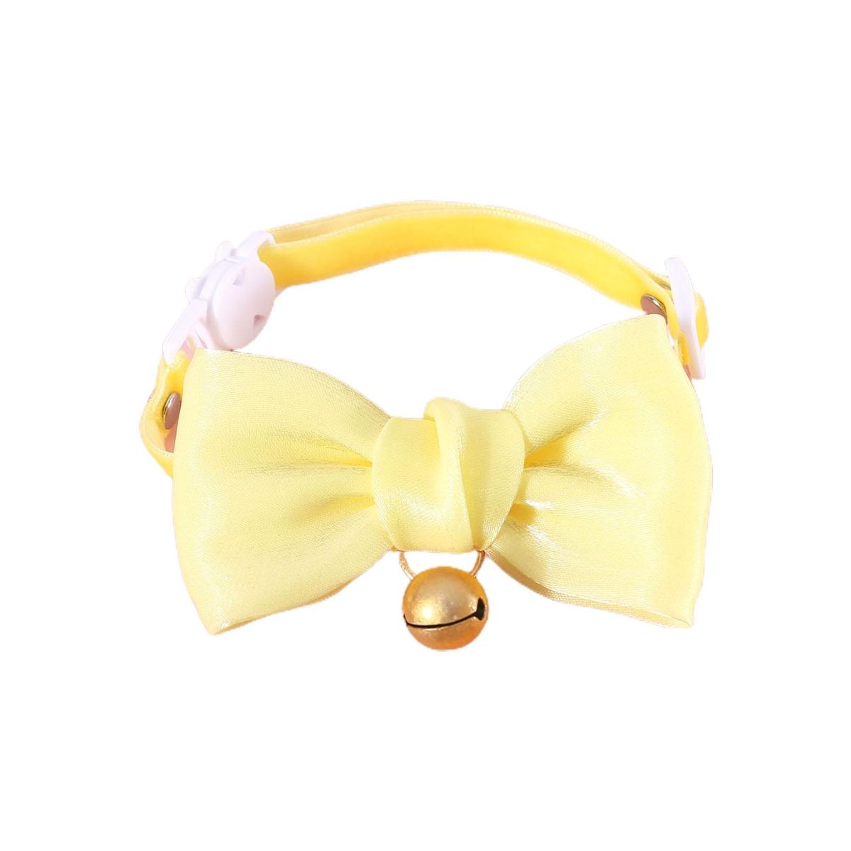 Dog Collar Teddy Necklace Tie with Bell Yellow