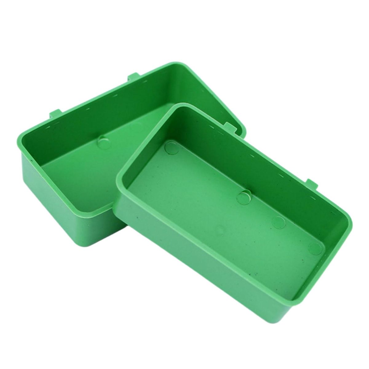Small Bird Bath Box Feathered Oasis Hanging Bird Food Bath for Parrots Green