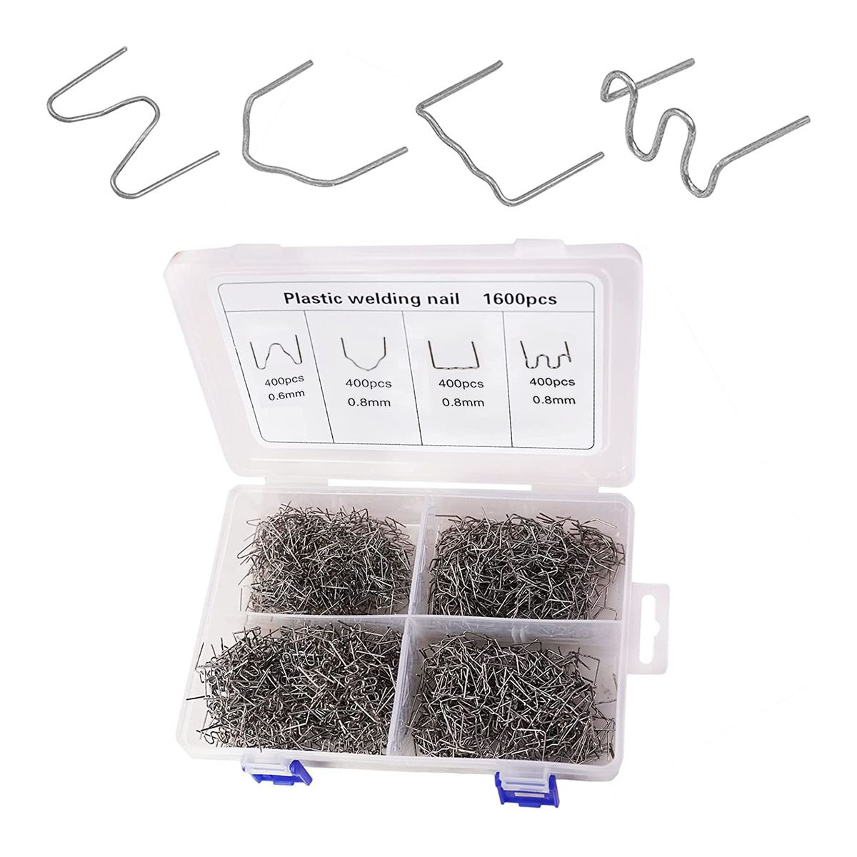 1600PCS Hot Staples With Storage Box, Plastic Repair Staples