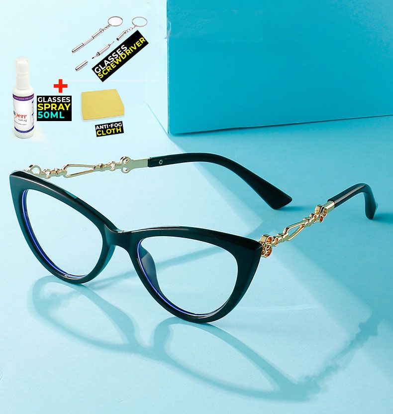 Anti Blue Ray Radiation Computer Glasses Gold Swirl Leg Art