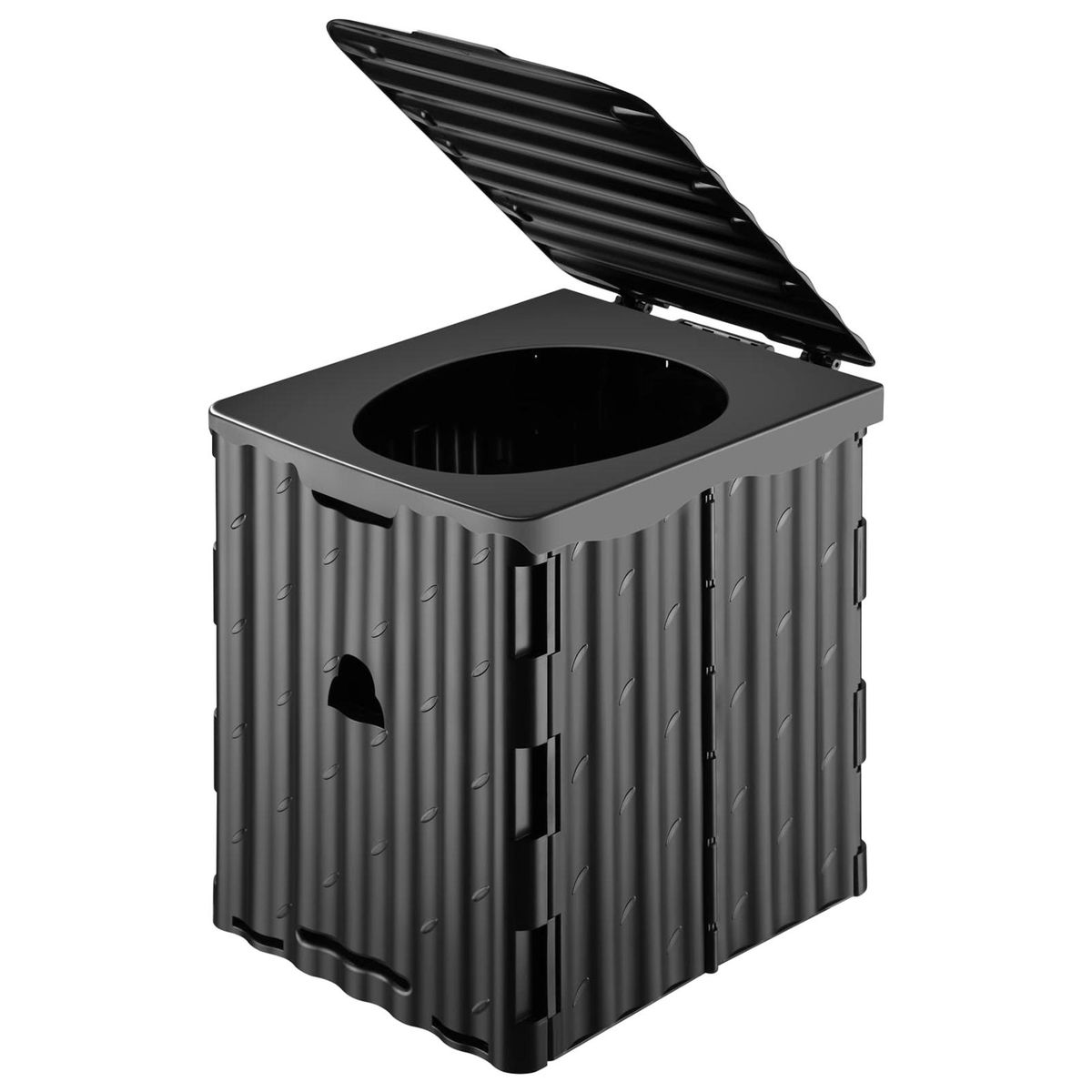 1 Set Mobile Toilet Travel Hiking Portable Commode Black