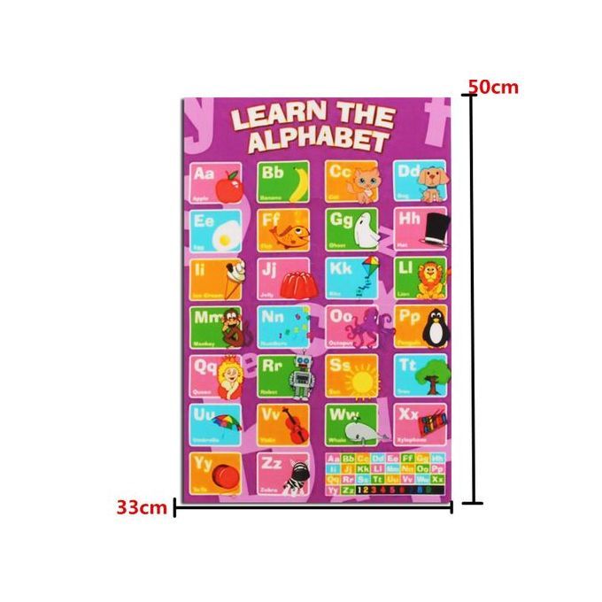 New Alphabet Poster Learn My ABC Wall Chart Fun Children's Educational 20 X13"