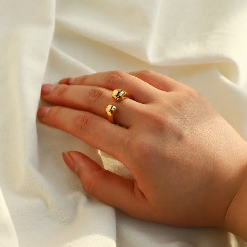 Ladies Chunky Adjustable Open Ring- Gold