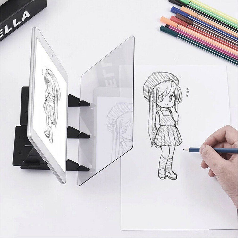 Tracking Projection Optical Drawing Board Sketch Mirror Facing Copy Table Reflection Light Image Board With Mobile Phone Bracket