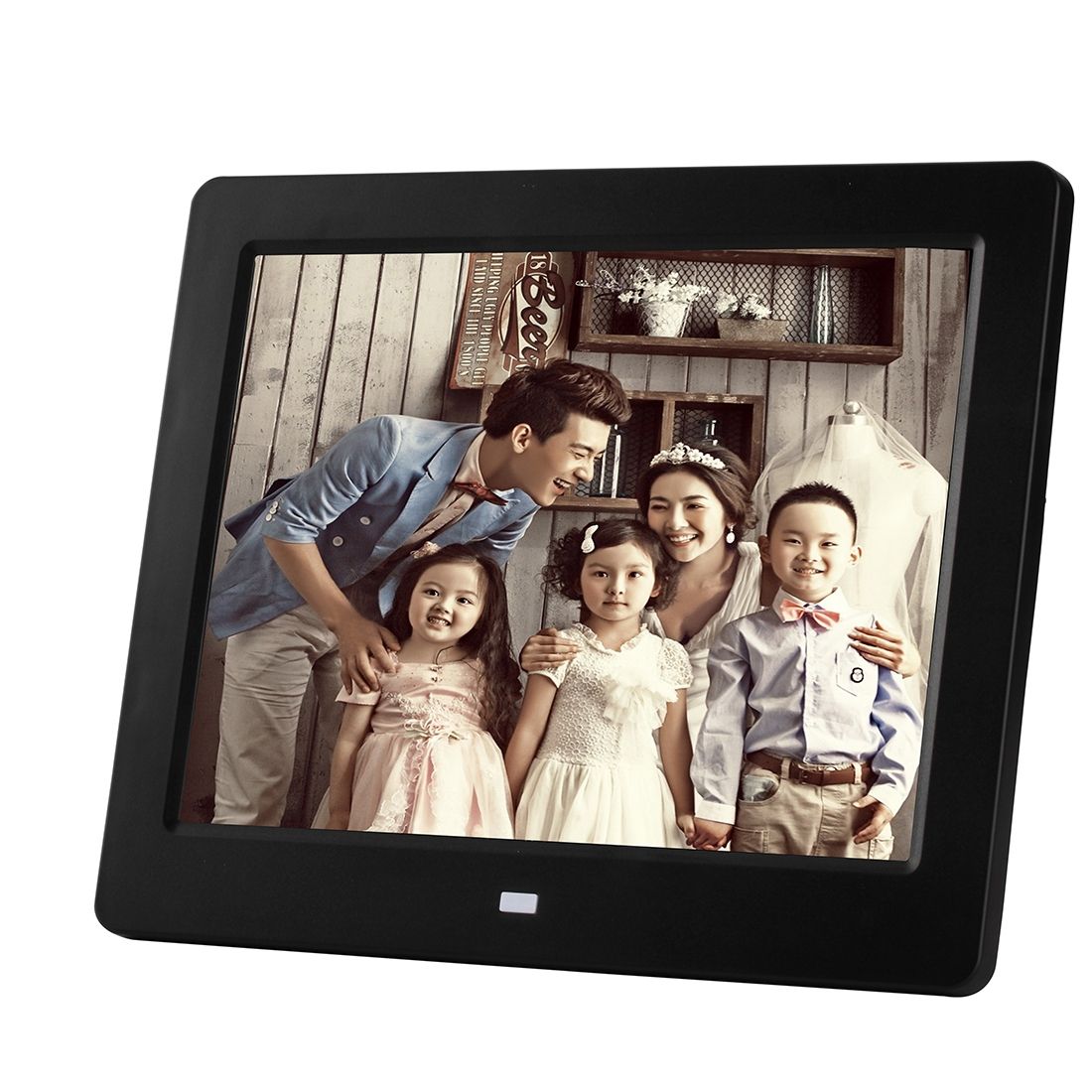 8 Inch LED Display Multi-media Digital Photo Frame With Holder & Music & Movie Player, Support USB / SD Card Input(Black)