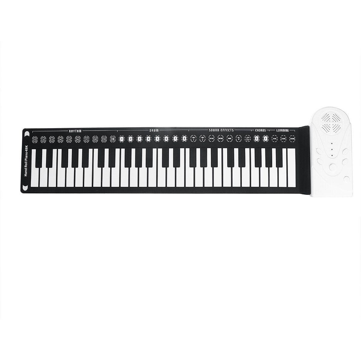 49 Keys Roll Up Electric Keyboard Piano Built-in Speaker Kids Music Learning White